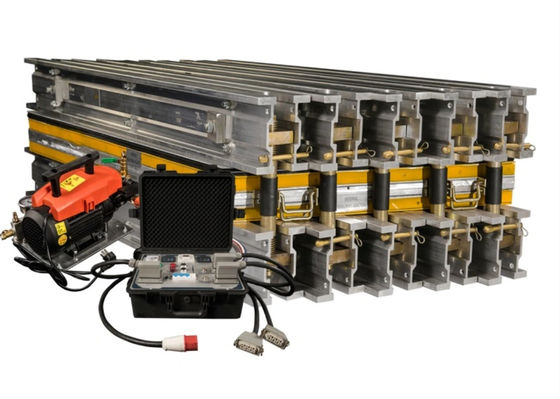 अच्छा मूल्य 800 मिमी बेल्ट चौड़ाई 900 मिमी स्प्लिट लंबाई और 12 पीसीएस बीम मात्रा के साथ हल्के पोर्टेबल रबर कन्वेयर बेल्ट वल्केनाइजिंग मशीन ऑनलाइन